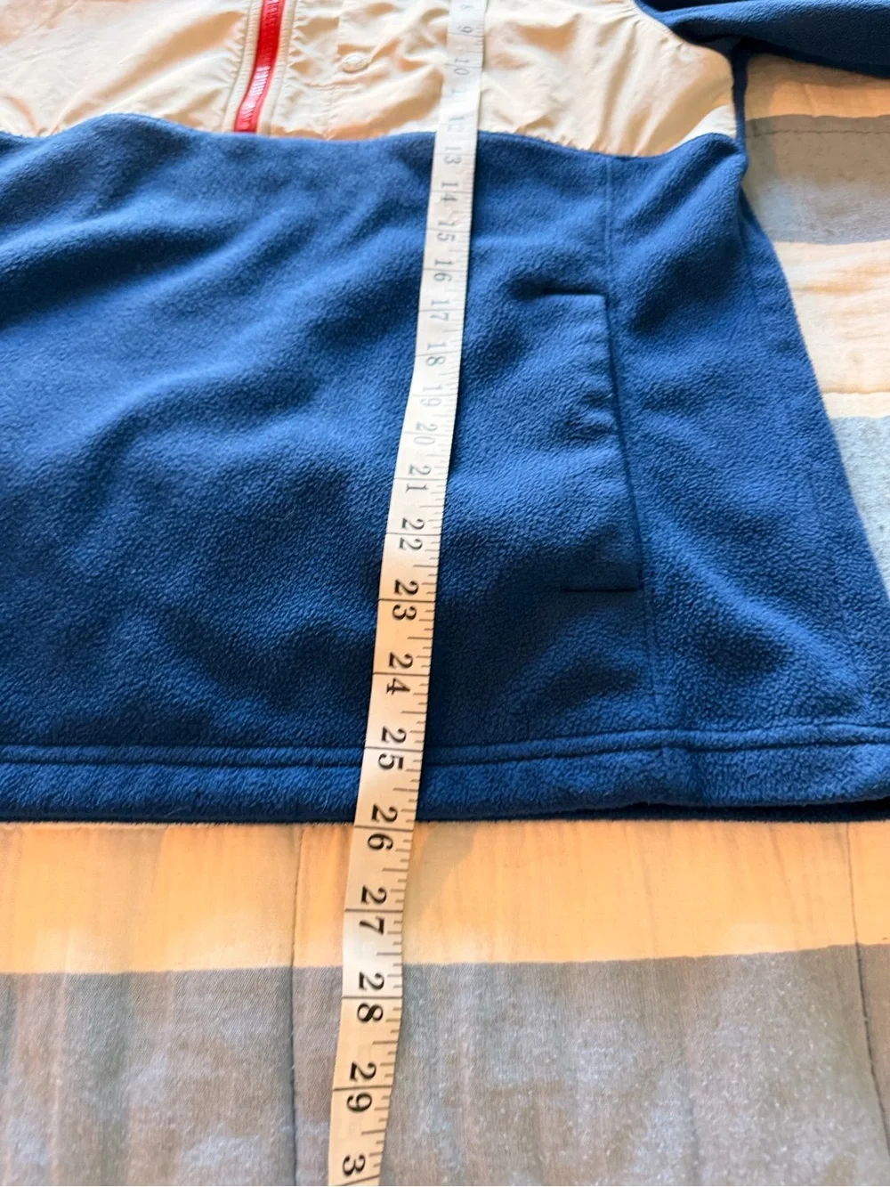 The North Face Blue and White 1/2 Zip Pullover Fleece Jacket Mens S